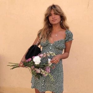 $85 bi0 With Jean Isabelle green dress xs